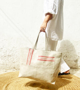 Red Nautical canvas bag - Khara Kapas