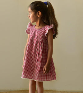 Cherry Gingham Frock - Khara Kapas