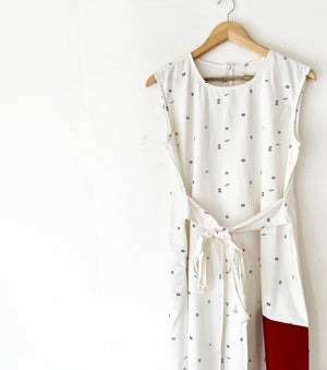 White Applique Midi Dress