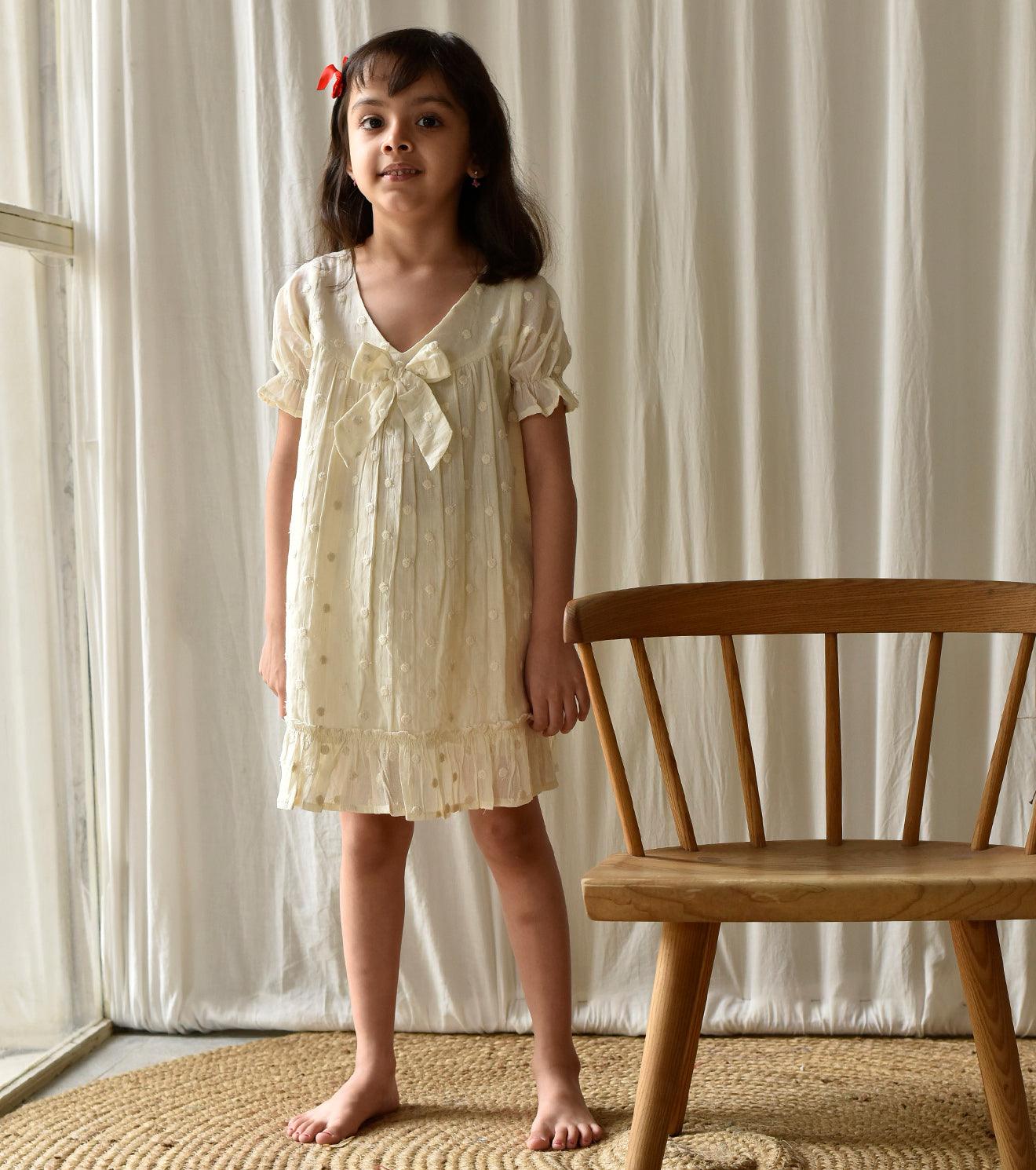 White ash frock - Khara Kapas